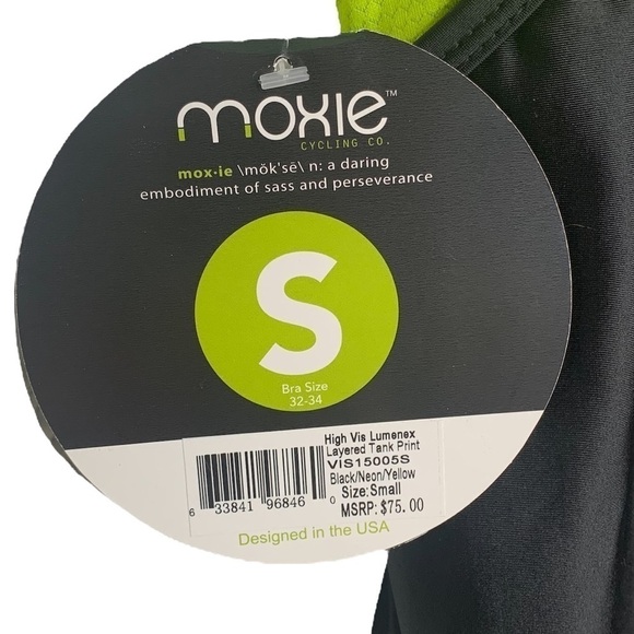 NWT Moxie Cycling Black & Yellow High Visibility Lumenex Layered Tank Size Small - Picture 5 of 9